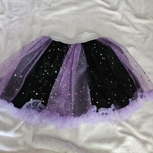 Purple and Black Starry Tulle Skirt